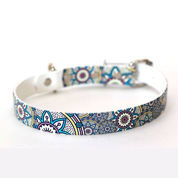 Image of a handmade fashion dog collar from Bahoolie Dog Products